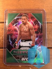 2021 Panini Prizm UFC Fireworks Prizms Green #14 Robert Whittaker